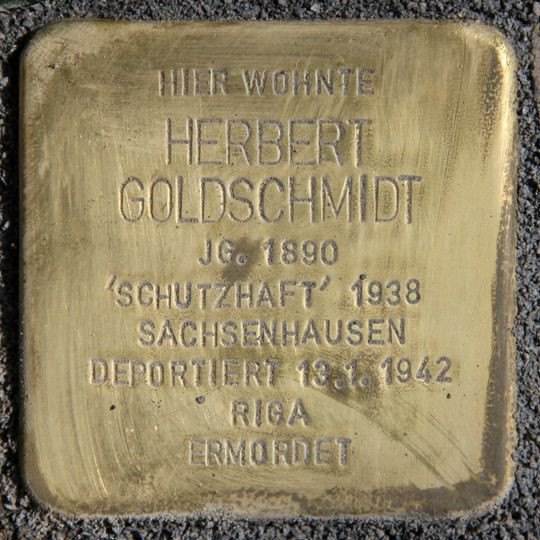 Stolperstein dedicated to Herbert Goldschmidt