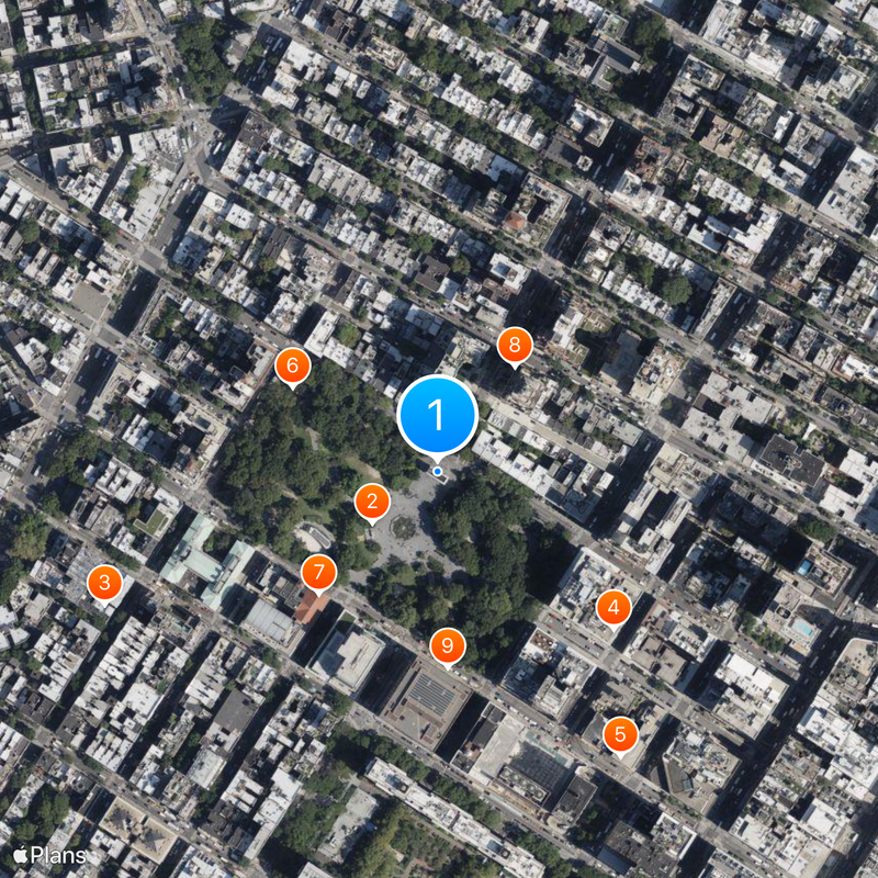 Washington Square Arch Kaart