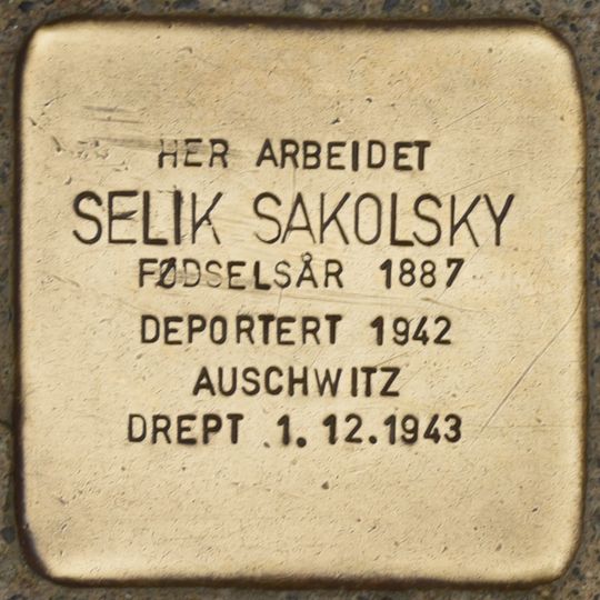 Stolperstein en memoria de Selik Sakolsky
