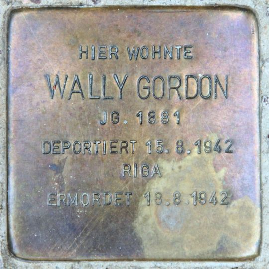Stolperstein en memoria de Wally Gordon