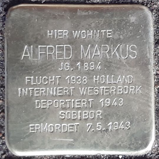 Stolperstein dedicated to Alfred Markus