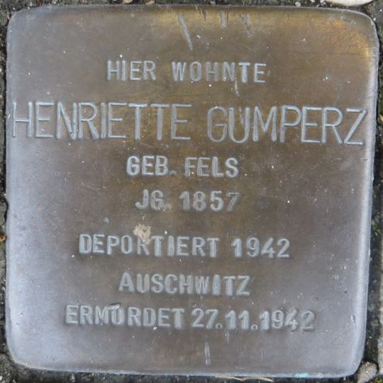 Stolperstein dedicated to Henriette Gumperz