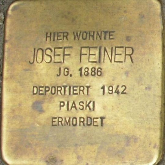 Stolperstein dedicated to Josef Feiner