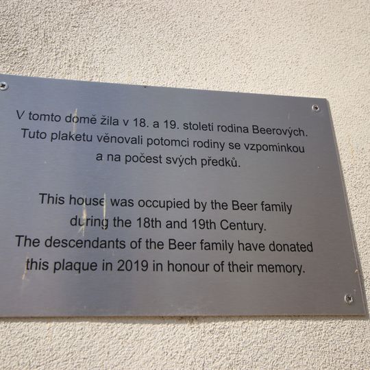 Pamětní deska rodiny Beerových v Třebíči