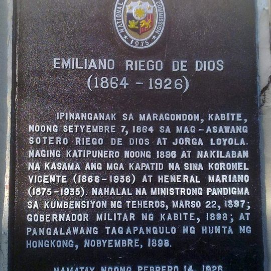 Emiliano Riego de Dios historical marker