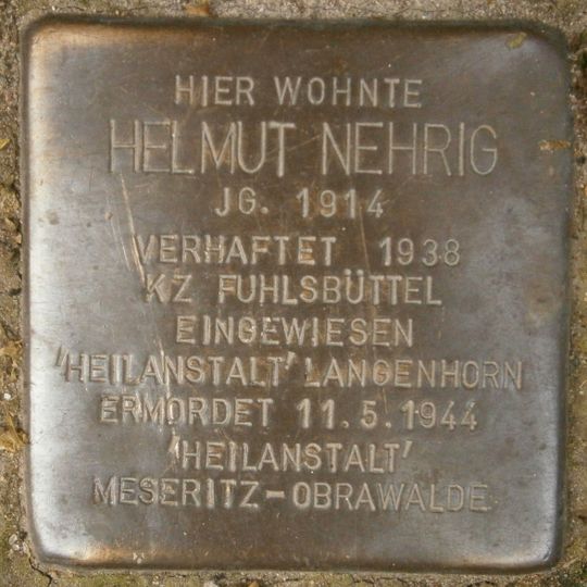 Stolperstein em memória de Helmut Nehrig