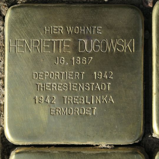 Stolperstein dedicated to Henriette Dugowski