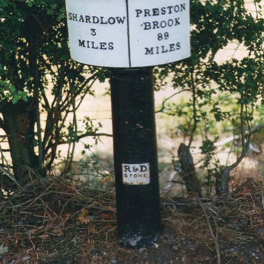 Trent And Mersey Canal, Canal Milepost Near Weston Lock At Sk 407 277