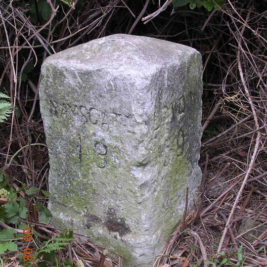 Milestone, Island Road / Staines Hill, opp. Russet Orchard & Rosedene