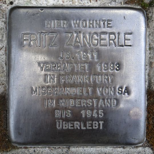 Stolperstein en memoria de Friedrich Zängerle