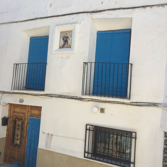 Ceramic panel of Saint Vincent Ferrer at 5 El Arrabal square