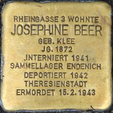 Stolperstein dedicated to Josephine Beer