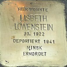 Stolperstein dedicated to Lisbeth Löwenstein