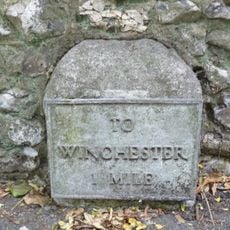 Milestone, Worthy Road, 100m N of jct with Park Road