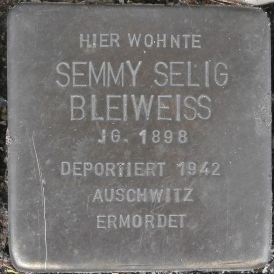 Stolperstein dedicated to Semmy Selig Bleiweiss
