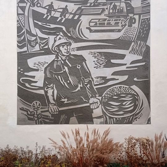 Sgraffito in the theater patio