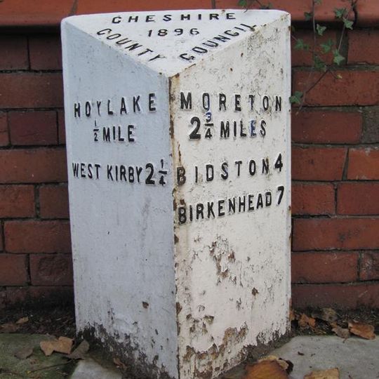 Milepost, opp. Hoylake Hospital