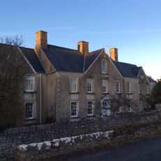 Great House With Forecourt Walls & Gatepiers
