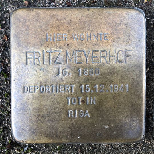 Stolperstein dedicated to Fritz Meyerhof