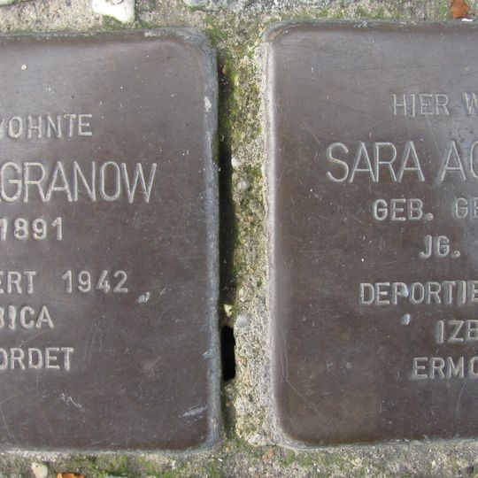 Stolperstein à la mémoire de Sara Agranow