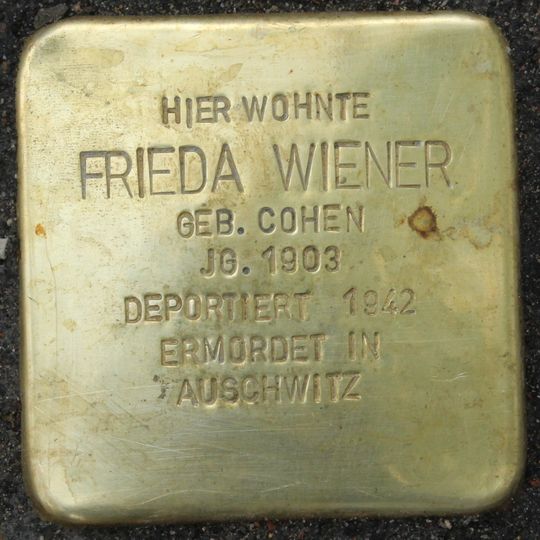 Stolperstein dedicated to Frieda Wiener