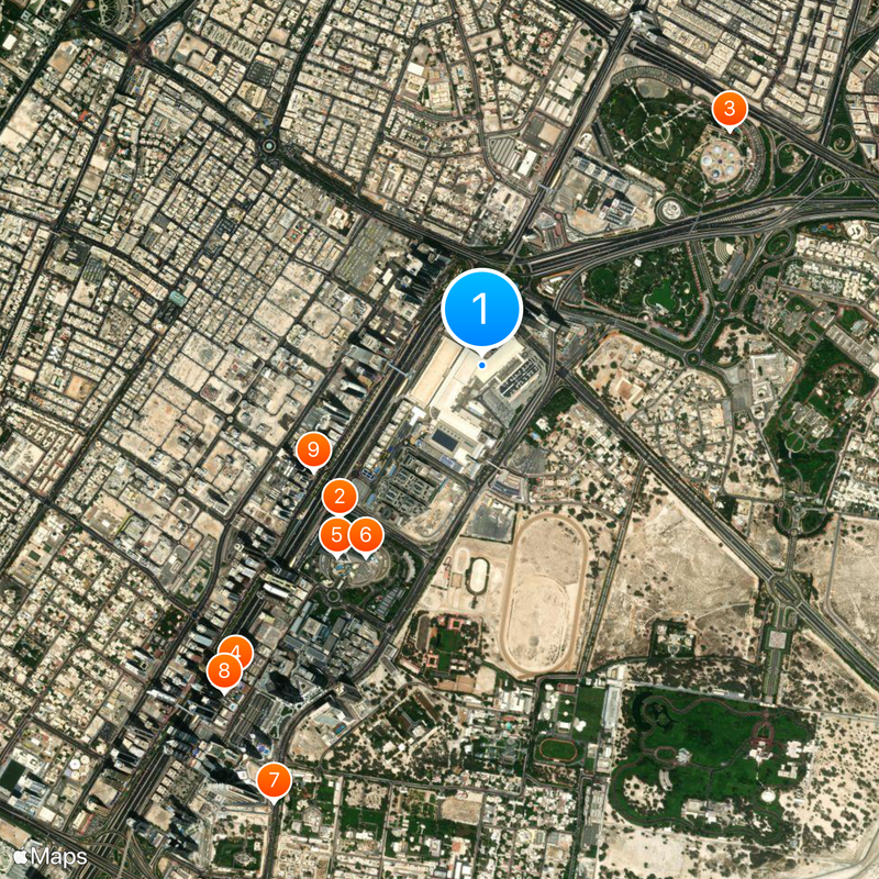 Dubai World Trade Center Kaart