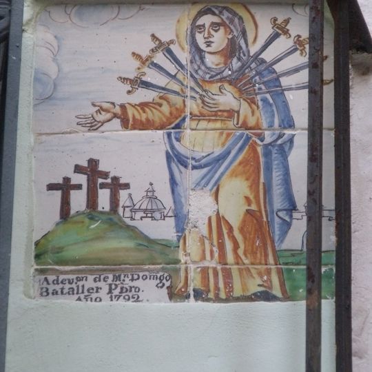 Ceramic panel of Our Lady of the Sorrows