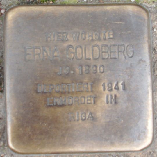 Stolperstein dedicated to Erna Goldberg
