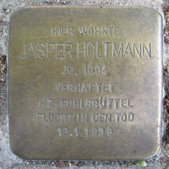 Stolperstein à la mémoire de Jasper Holtmann