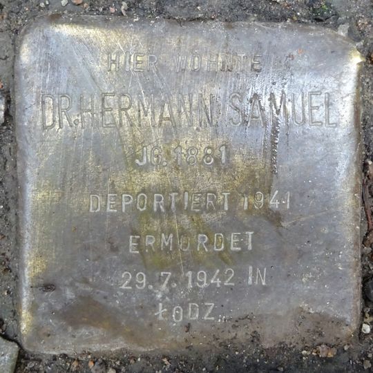 Stolperstein dedicated to Hermann Samuel