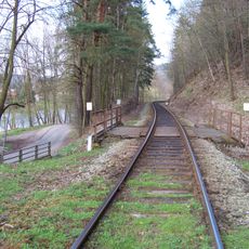 Železniční most přes potok pod hradištěm Lštění