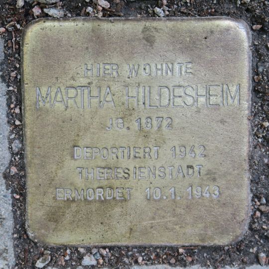 Stolperstein dedicated to Martha Hildesheim