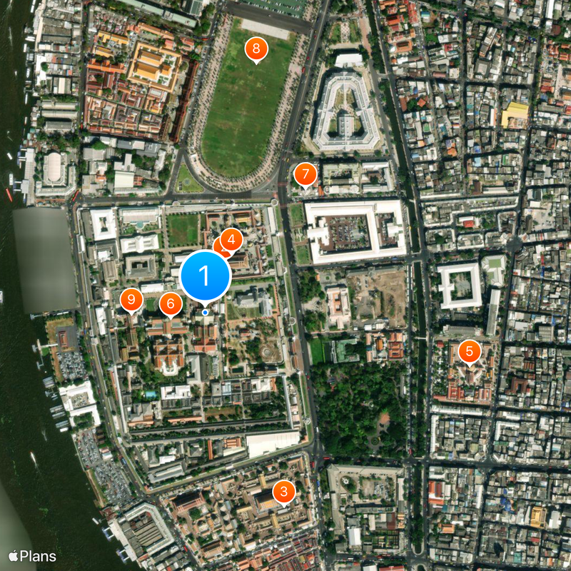 Koninklijk Paleis van Bangkok Kaart