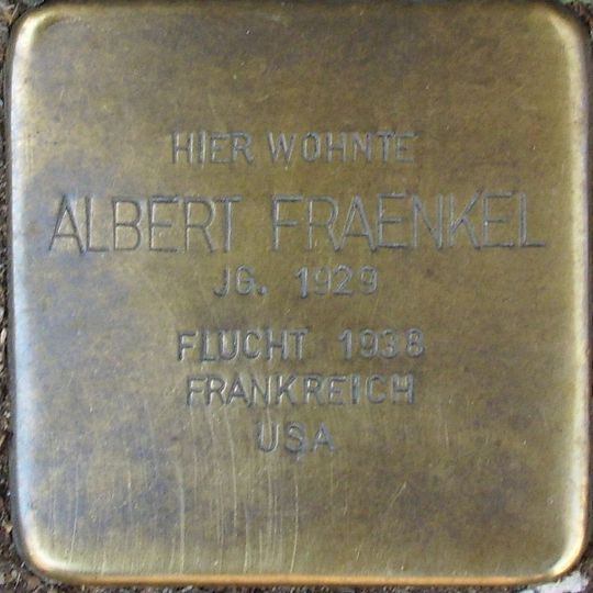 Stolperstein en memoria de Albert Fraenkel