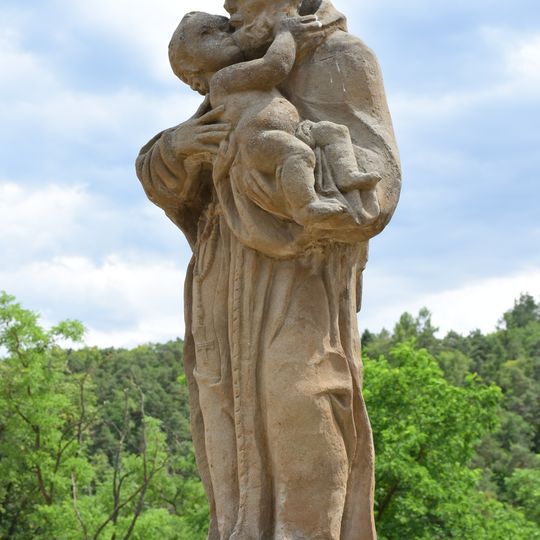 Socha sv. Antonína Paduánského na mostě hradu Veveří