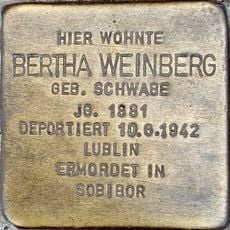 Stolperstein en memoria de Bertha Weinberg geb. Schwabe