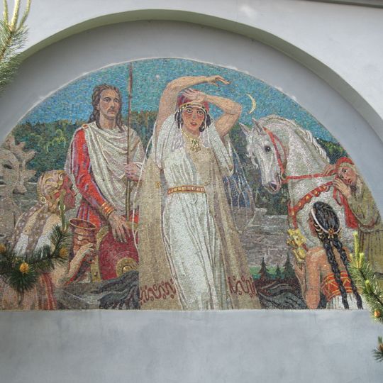 Mozaikové lunety Maxe Švabinského v areálu Hotelu Octárna v Kroměříži