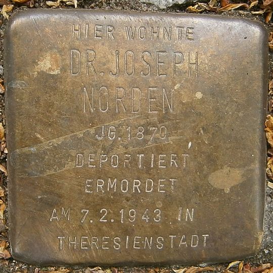 Stolperstein dedicated to Joseph Norden