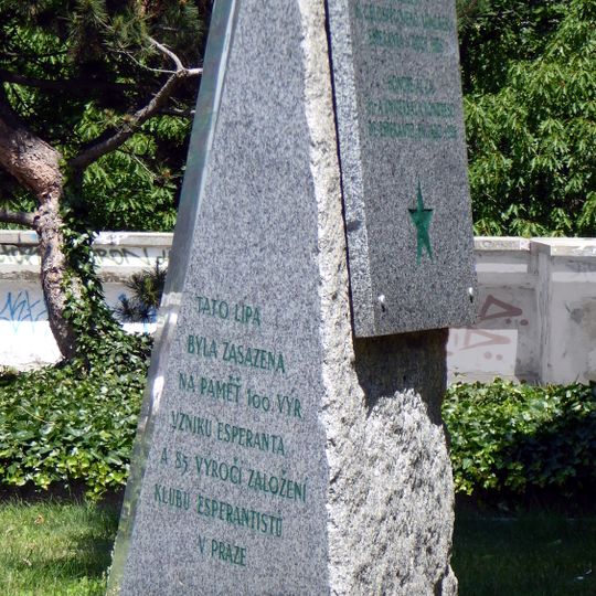 Esperanto Tilia and monument in Nusle