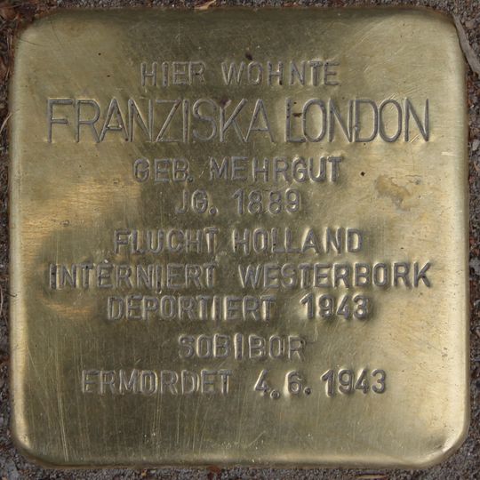 Stolperstein dedicated to Franziska London