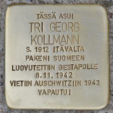 Stolperstein dedicated to Dr Georg Kollmann