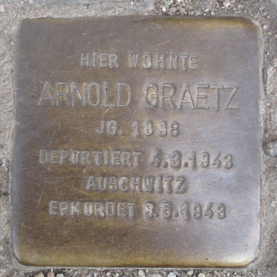 Stolperstein à la mémoire d’Arnold Graetz