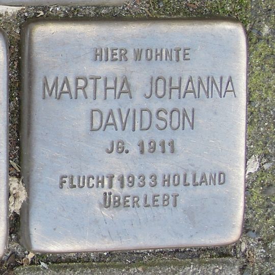 Stolperstein en memoria de Martha Johanna Davidson