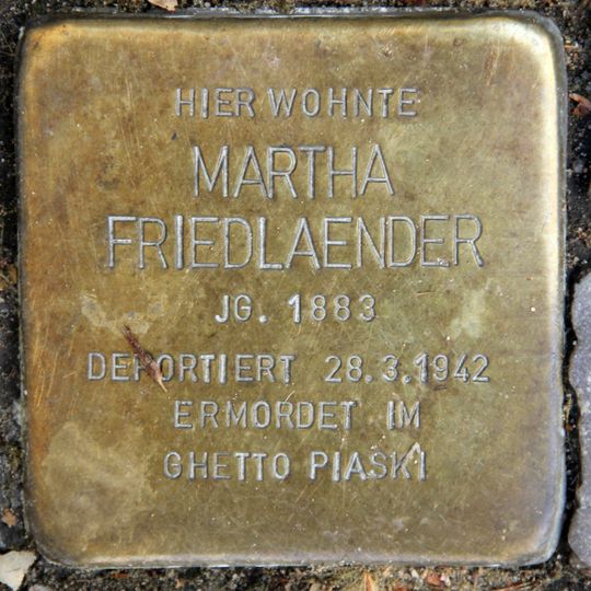 Stolperstein für Martha Friedlaender