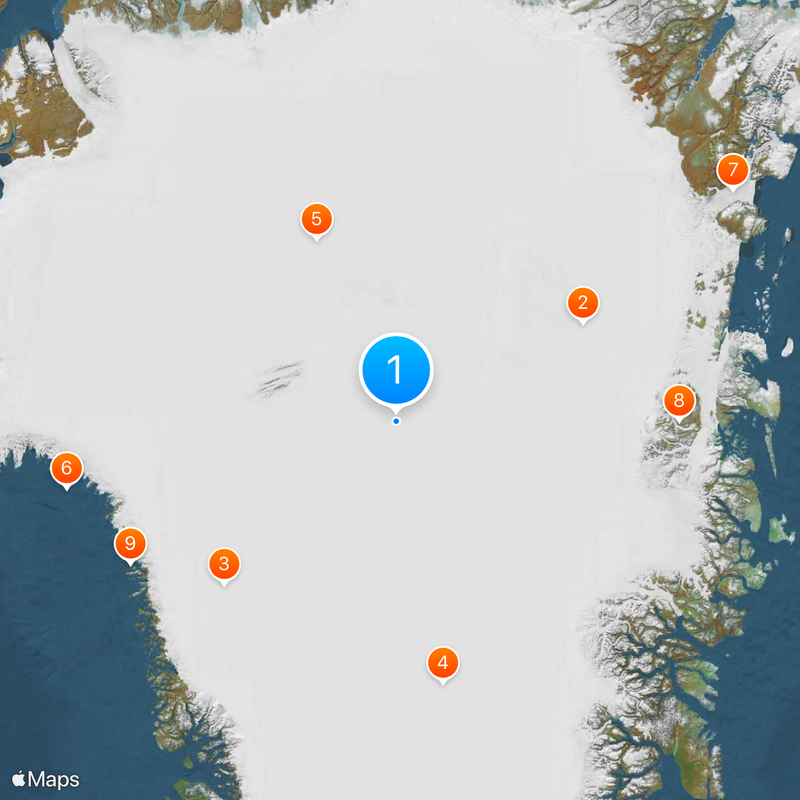 Lądolód grenlandzki Mapa