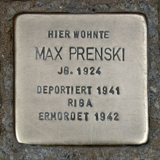 Stolperstein à la mémoire de Max Prenski