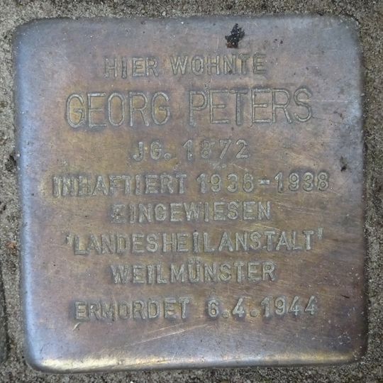 Stolperstein dedicated to Georg Peters