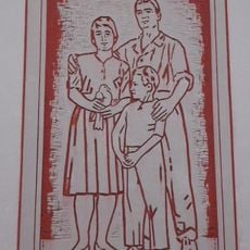 Sgraffito on school in Dolní Kalná