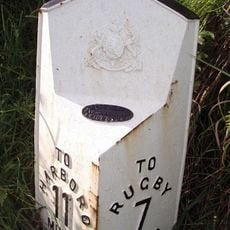 Milepost, Rugby Road; N of Gravel Hill