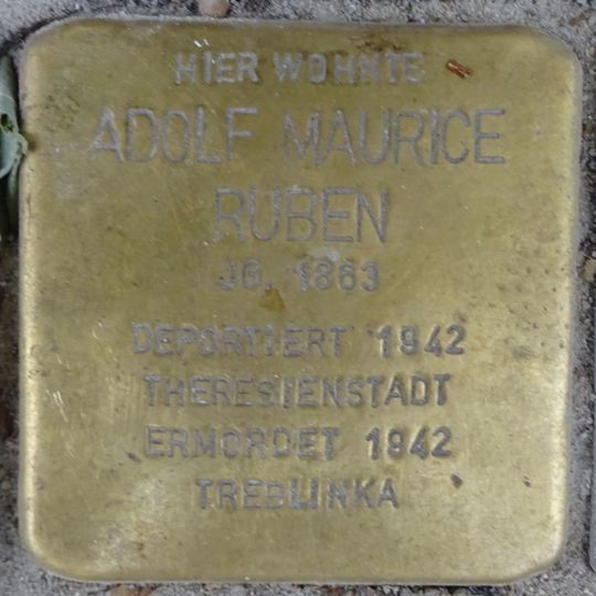 Stolperstein en memoria de Adolf Maurice Ruben